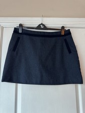 Joules Hazel mini tweed skirt in navy tweed with velvet trims BNWT Size 16