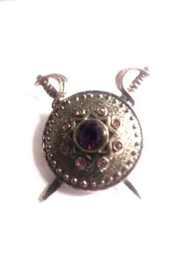 Vintage amethyst glass celtic - amethyst,