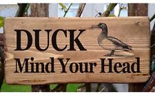 DUCK Mind Your Head - Low Beam - Plaque Sign Warning Notices Bang Doorway Plate
