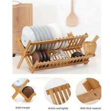 Bamboo Wood Dish Drainer Plate