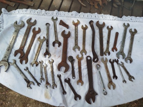 Vintage rusty spanners job - spanners,