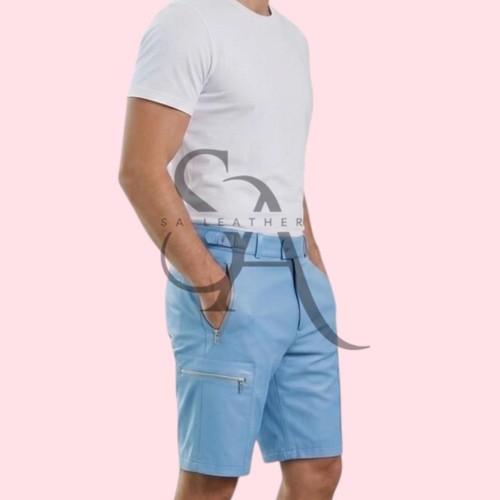 Men blue genuine lambskin - genuine,