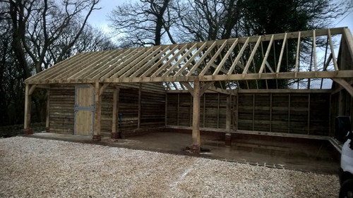 Oak framed stables - framed,