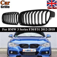 For BMW F30 31 3 Series M3 Look Sport Kidney Grill Grille Gloss Black Single Bar