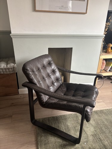 Mid century brown leather - century,