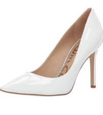 SAM EDELMAN Hazel High Heel Leather Shoes Women's Sz 8 Bright White E5638LC102 (