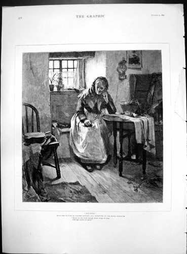 Antique print alone - antique,