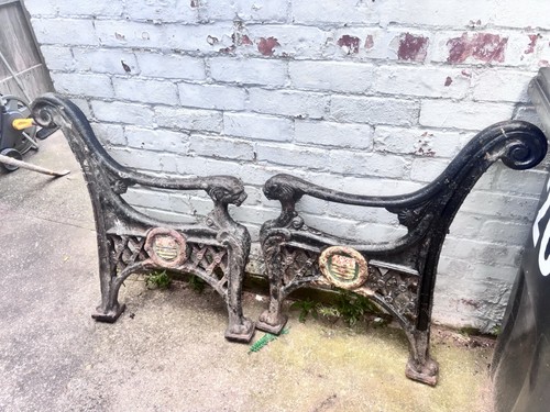 Victorian cast iron bench - iron,