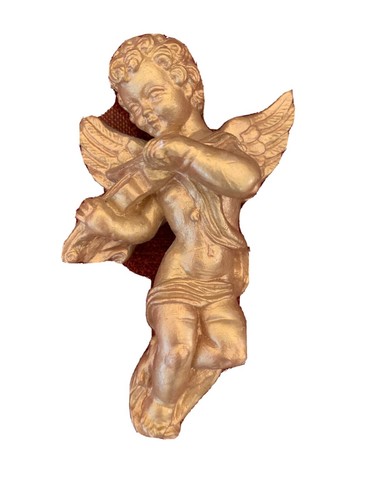 Vintage plaster putti cherub - plaster,