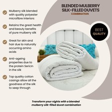 Mulberry Silk-Filled Duvets. All Seasons (Combination). All Sizes. Aids Sleep.
