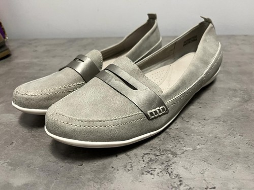 Ladies slip shoes grey size - on,