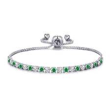 Silver Plated Adjustable Green