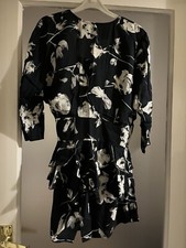 Smart Etam Black and white Peplum Jacket & Skirt Suit Set • Size 10