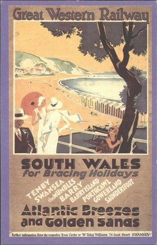 Gwr south wales travel poster - south,