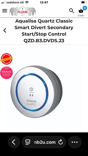Aqualisa quartz smart divert - quartz,