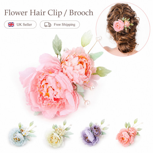 Flower brooch hair - flower,