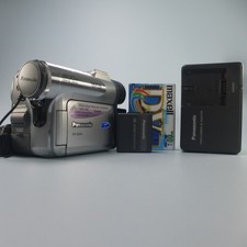 Panasonic NV-GS40 Handheld MiniDV Cassette Camcorder Silver Tested Full Set