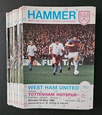 WEST HAM UNITED 1981/1982 Season - Complete set of home football programmes