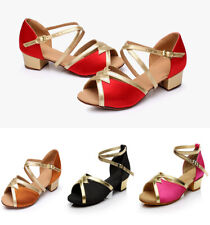 Latin Dance Shoes Low Heel Satin Dance Shoes Soft Sole Dance Shoes Practice Shoe