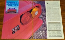 FERRARI 328 GTS MAGAZINE ARTICLE ROAD AND TRACK ROAD TEST REFINING EXOTIC LEGEND