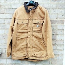 Carhartt Jacket Mens Small Full Swing Cord Collar Workwear Coat Fits Like UK XL