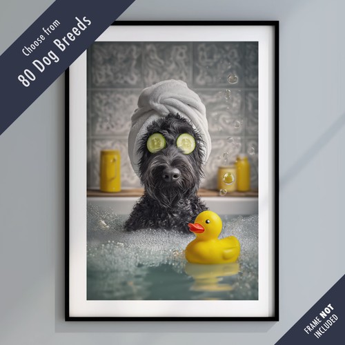 Funny dog bath print - bath, –