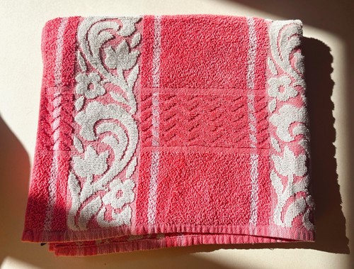 Vintage 1960s pink floral hand - vintage,
