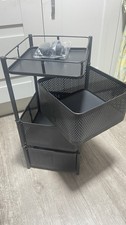 Kitchen Rotating Trolley Shelf Vegetable Fruit Basket Storage Rack Square Holder