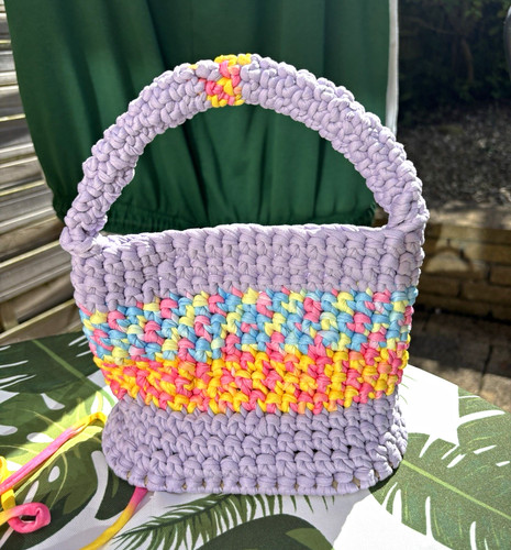Handmade crochet small bucket - handmade,