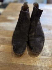 GRENSON SUEDE NOLAN CHELSEA BOOT  (DARK BROWN - UK SIZE 10)