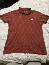 Men's XL Pretty Green Polo T Shirt Burgundy Polka Dot