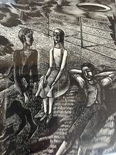 ERIC RAVILIOUS - Framed 1951 Woodcut - THE DEW POND