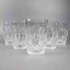 Waterford Crystal Colleen Tumblers x 6. Flat 10oz 4 1/4". Cut glass set. Ireland