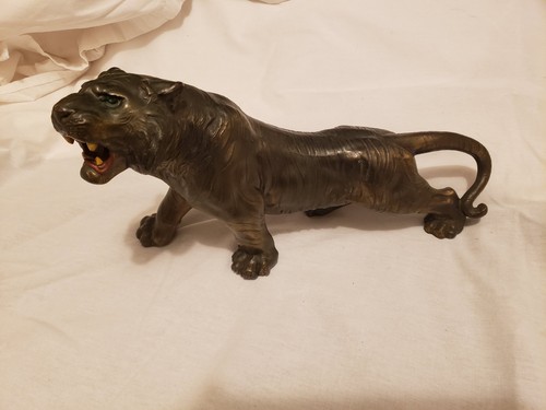 Art deco spelter tiger - art,