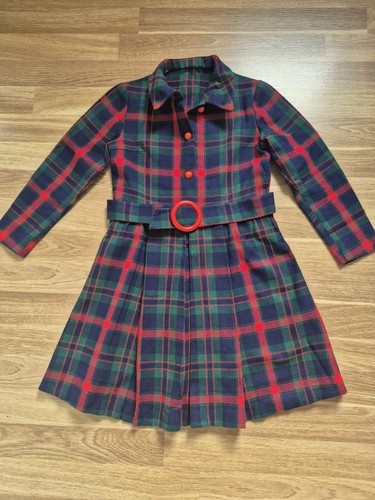 Girls tartan checked pleated