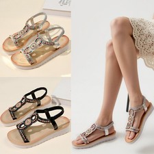 New Ladies Womens Beaded Flat