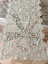 VINTAGE STYLE DUCK EGG BLUE COTTON LACE TABLE MAT/DOILY~ 18" x 11" BY M & S