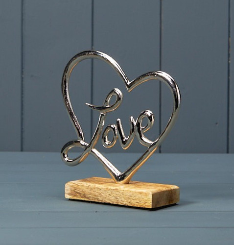 Silver heart with love - silver,