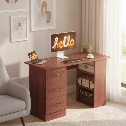 Homcom walnut brown computer - homcom,