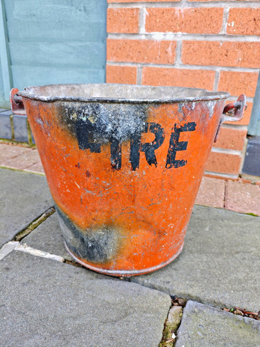 Vintage metal riveted fire - vintage,