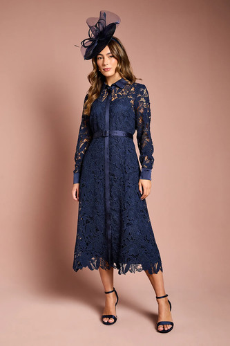 Coast navy midi dress womens - dress,