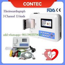 ECG300G CONTEC Digital 3-channel 12-lead ECG EKG Machine,USB, software,Printer