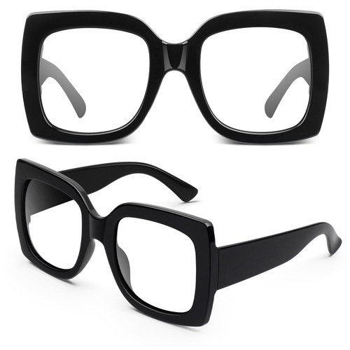 Oversized fake glasses women - oversized,