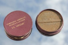 FRENCH LINE CGT MAIDEN VOYAGE BRONZE ART DECO MEDALLION SS ANTILLES C-1952 #2