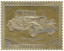 PIERCE ARROW EIGHT 1933 CLASSIC CAR BERNERA ISLANDS 22k GOLD LEAF STAMP