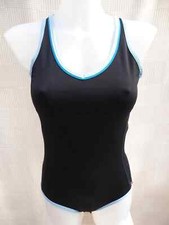 Sweaty Betty black/trim muscle back lined bust swimming costume Size 10 Label S