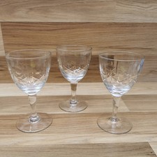 3 x Vintage Clear Glass Cut