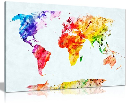 Watercolour painting map - watercolour,