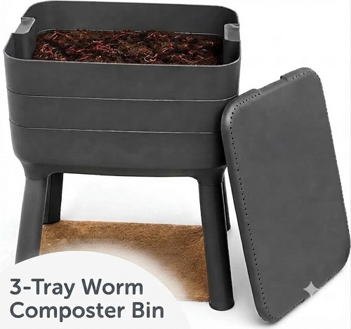 Tray worm composter bin - , 3-tray