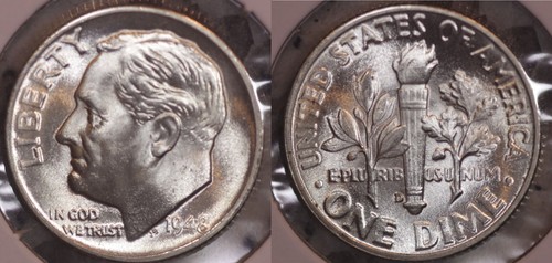 1948 roosevelt dime - 1948,